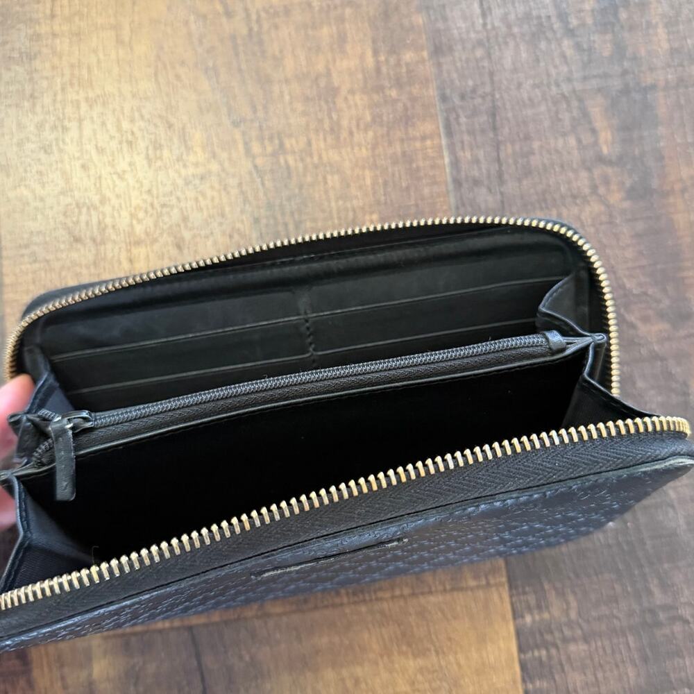 Gucci Guccissima Zip Around Wallet Black Leather GG Embossed Long Wallet - Picture 5 of 14